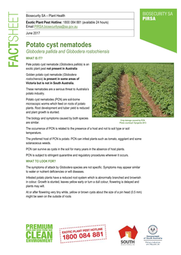 Potato Cyst Nematodes Factsheet