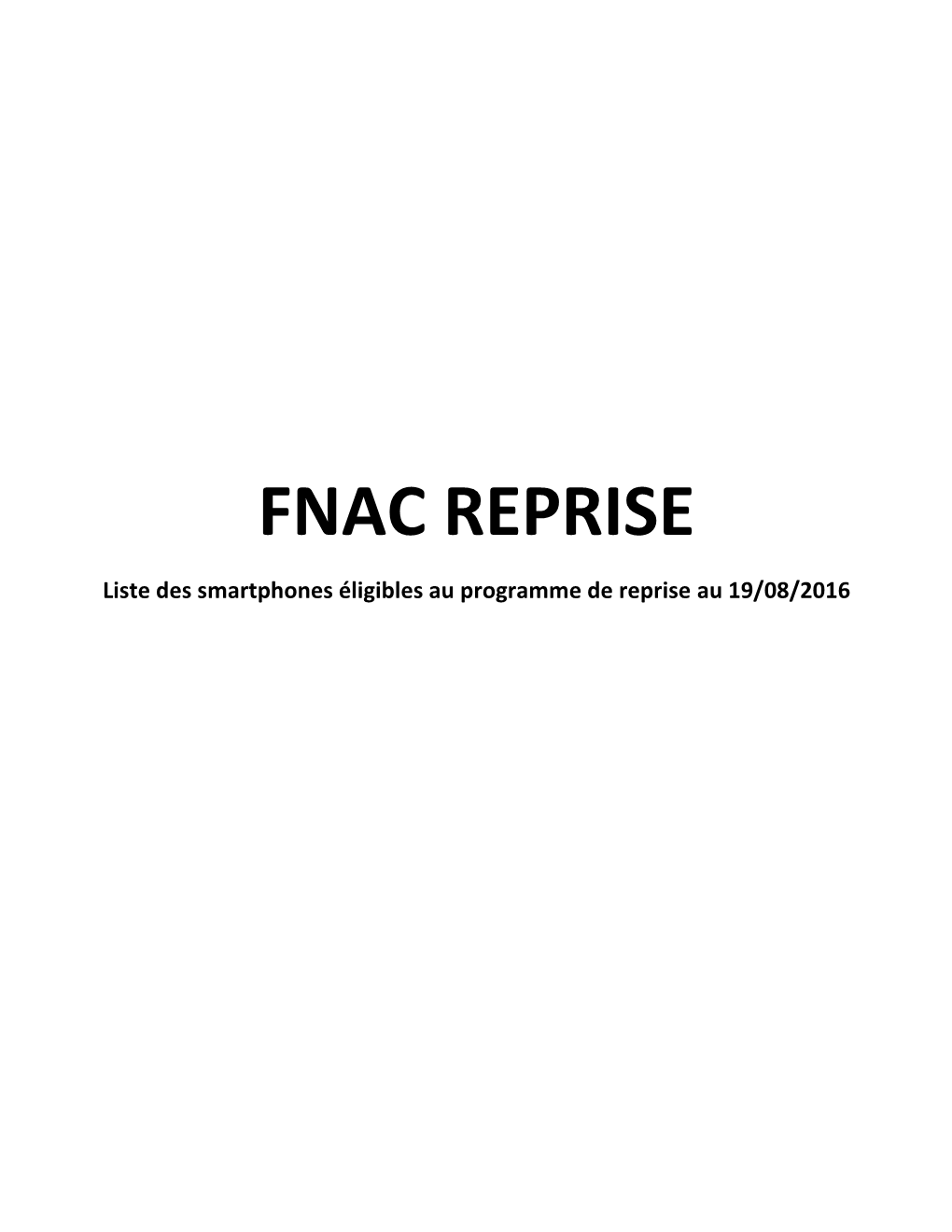 Fnac Reprise