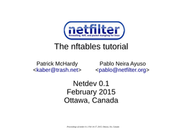 The Nftables Tutorial