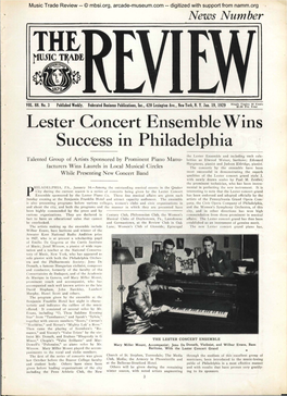 Lester Concert Ensemble Wins Success in Philadelphia