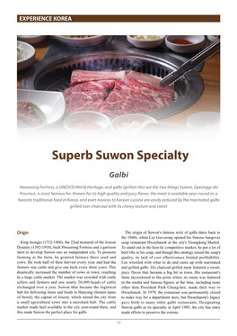 Superb Suwon Specialty