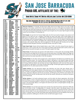 Game Notes | Game 44 | Watch: Ahllive.Com | Listen: AM 1220 KDOW