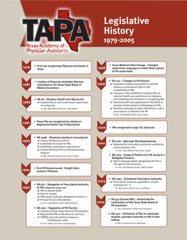 Legislative History 1979-2005