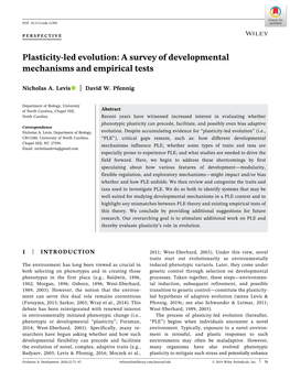 Plasticity‐Led Evolution: a Survey of Developmental Mechanisms and Empirical Tests