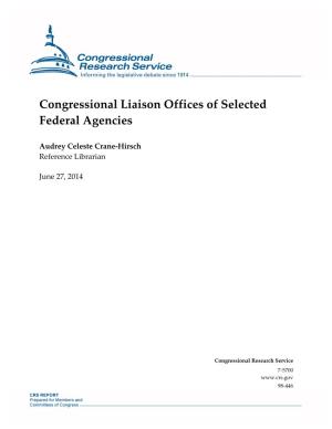 Congressional Liaison Offices of Selected Federal Agencies