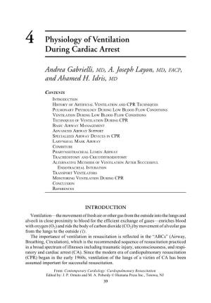 4 Physiology of Ventilation During Cardiac Arrest