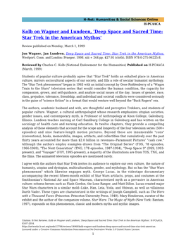 Kolb on Wagner and Lundeen, 'Deep Space and Sacred Time: Star Trek in the American Mythos'