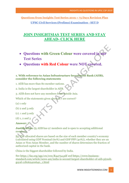 Insights Ias Questions in Upsc Csp-2019