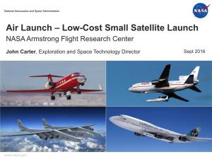 Air Launch – Low-Cost Small Satellite Launch NASA Armstrong Flight Research Center