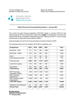 To the Lord Mayor and Report No. 26/2021 Members of Dublin City Council Report of the Assistant Chief Executive