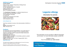 Legume Allergy Provide Support and Information