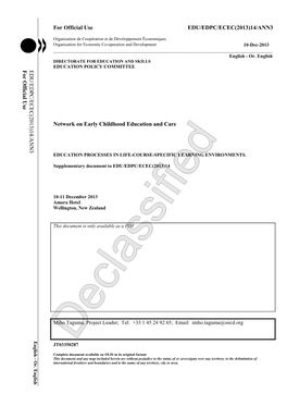 For Official Use EDU/EDPC/ECEC(2013)14/ANN3