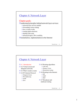 Network Layer Chapter 4