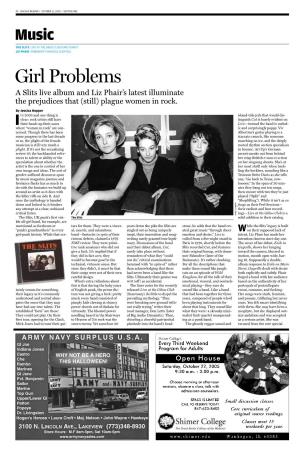 Girl Problems a Slits Live Album and Liz Phair’S Latest Illuminate the Prejudices That (Still) Plague Women in Rock