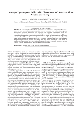 Nontarget Hymenoptera Collected in Pheromone- and Synthetic Floral Volatile-Baited Traps