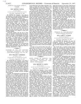 CONGRESSIONAL RECORD— Extensions of Remarks E1852 HON