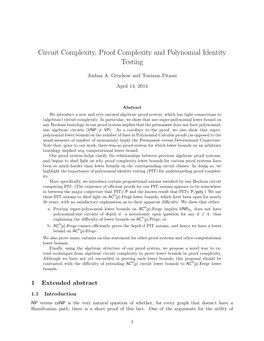 Circuit Complexity, Proof Complexity and Polynomial Identity Testing