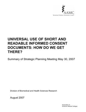 Universal Use of Short and Readable Informed Consent Documents: How Do We Get There?