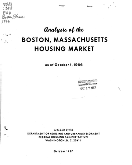 Analysis of the Boston, Massachusetts Housing Market (1966)