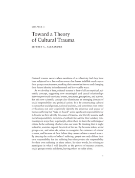 Toward a Theory of Cultural Trauma Jeffrey C