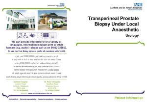 Transperineal Prostate Biopsy Under Local Anaesthetic Urology
