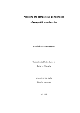 Assessing the Comparative Performance of Competition