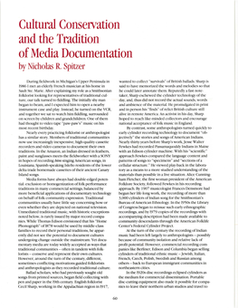Cultural Consetvation and the Tradition of Media Documentation by Nicholas R