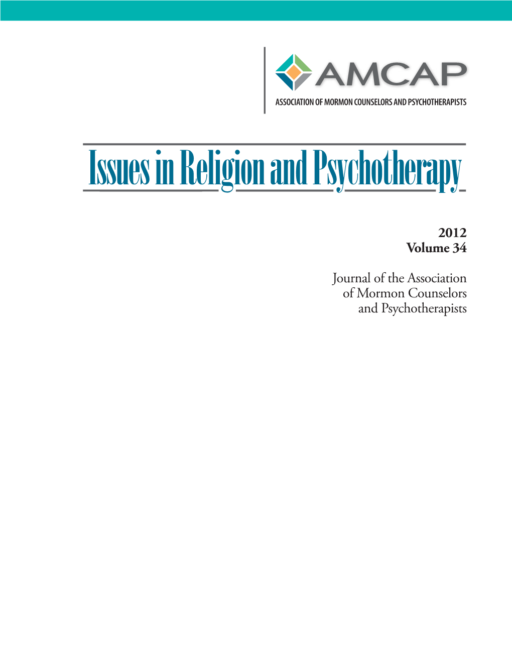 Issues in Religion and Psychotherapy