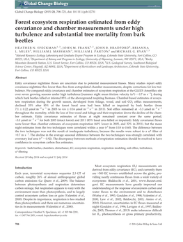 Forest Ecosystem Respiration Estimated from Eddy Covariance and Chamber Measurements Under High Turbulence and Substantial Tree Mortality from Bark Beetles