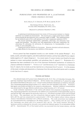 Five Clinical Strains of P. Pettneri Were Obtained from Dr. H. C. NEU of Columbia University, NY, and from American Type Culture Collection