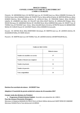 Compte Rendu Du Conseil Du 21 Décembre 2017