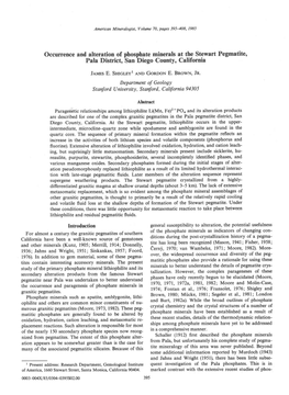 Occurrence and Alteration of Phosphate Minerals at the Stewart