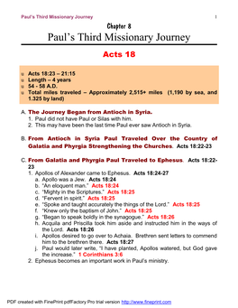 Paul's Third Missionary Journey