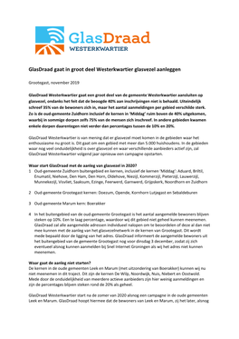 GDD025 Persbericht Glasdraad Gaat in Groot Deel Westerkwartier