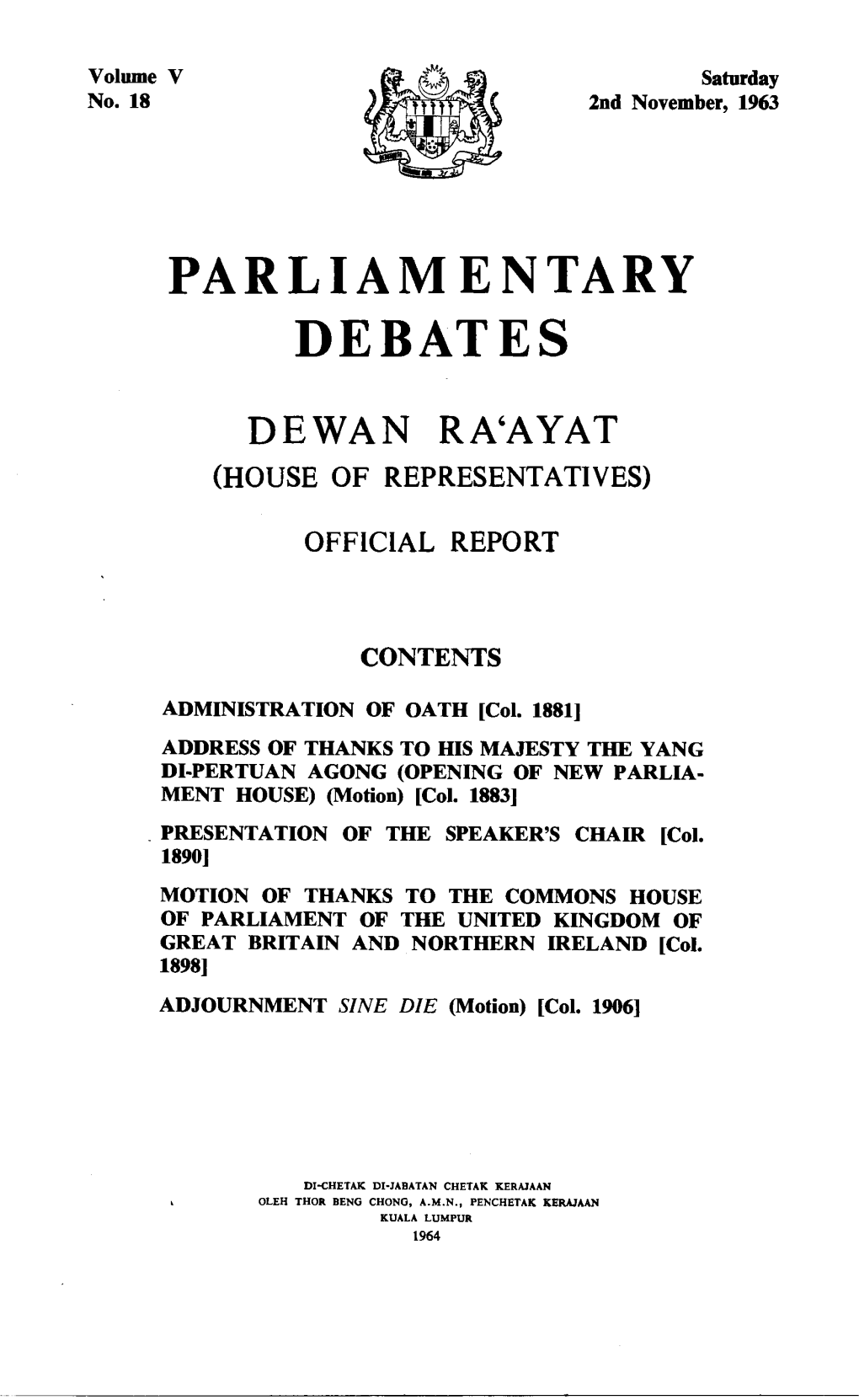 Parliamentary Debates