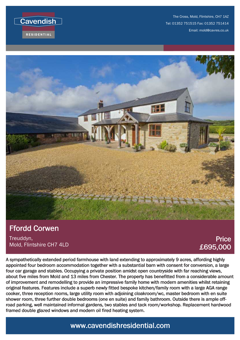 Ffordd Corwen Treuddyn, Price Mold, Flintshire CH7 4LD £695,000