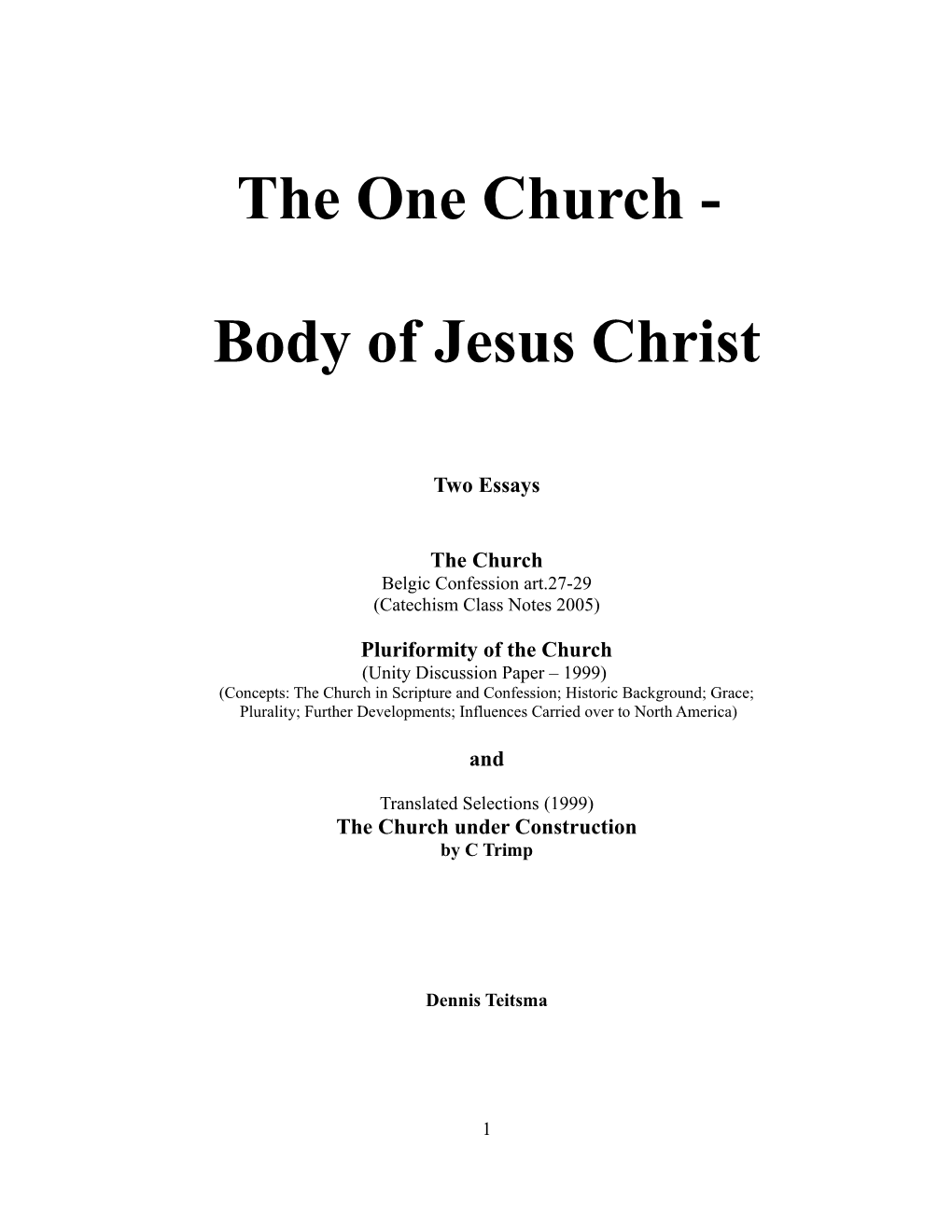 The One Church