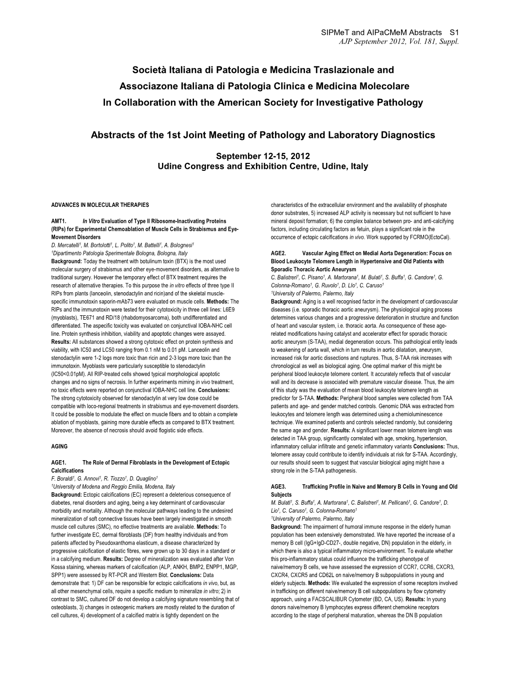 Società Italiana Di Patologia E Medicina Traslazionale And