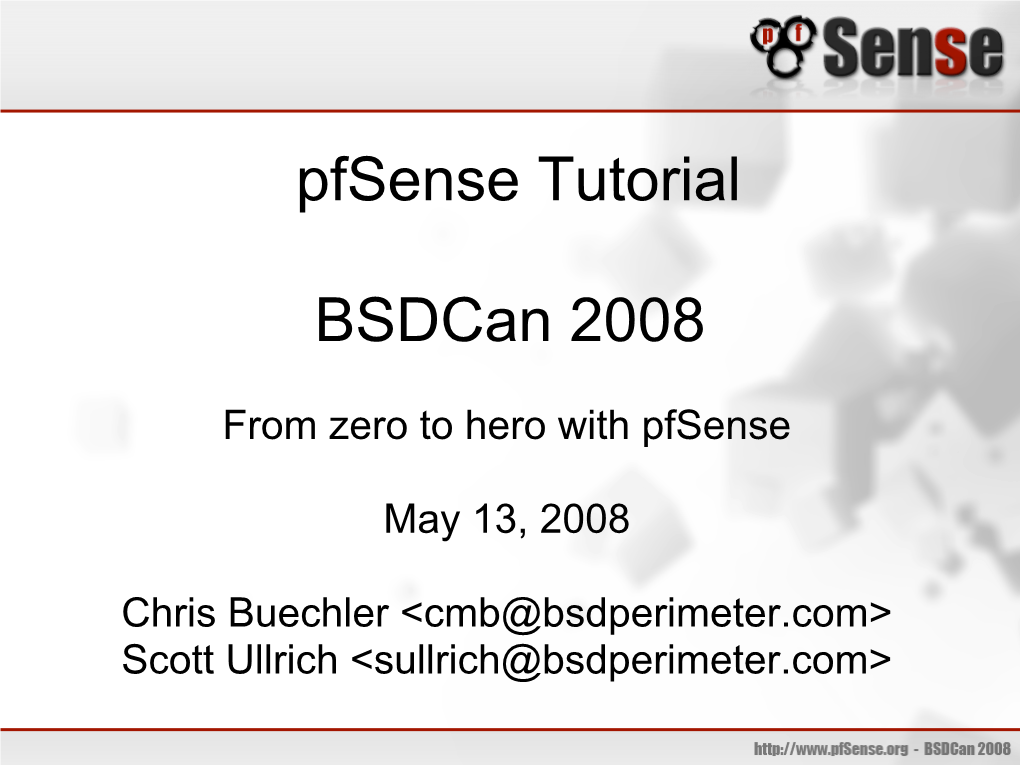 Pfsense Tutorial Slides (Application/Pdf