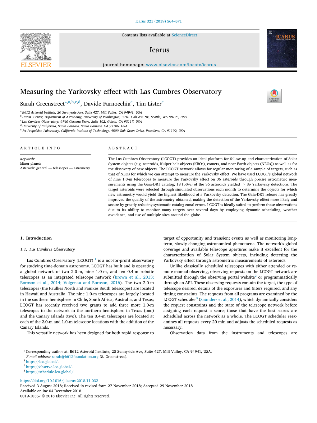 Measuring the Yarkovsky Effect with Las Cumbres Observatory