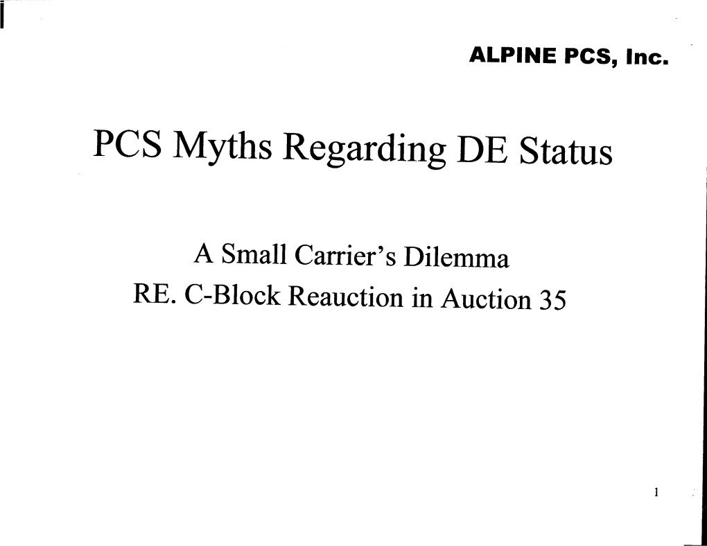 Pes Myths Regarding DE Status