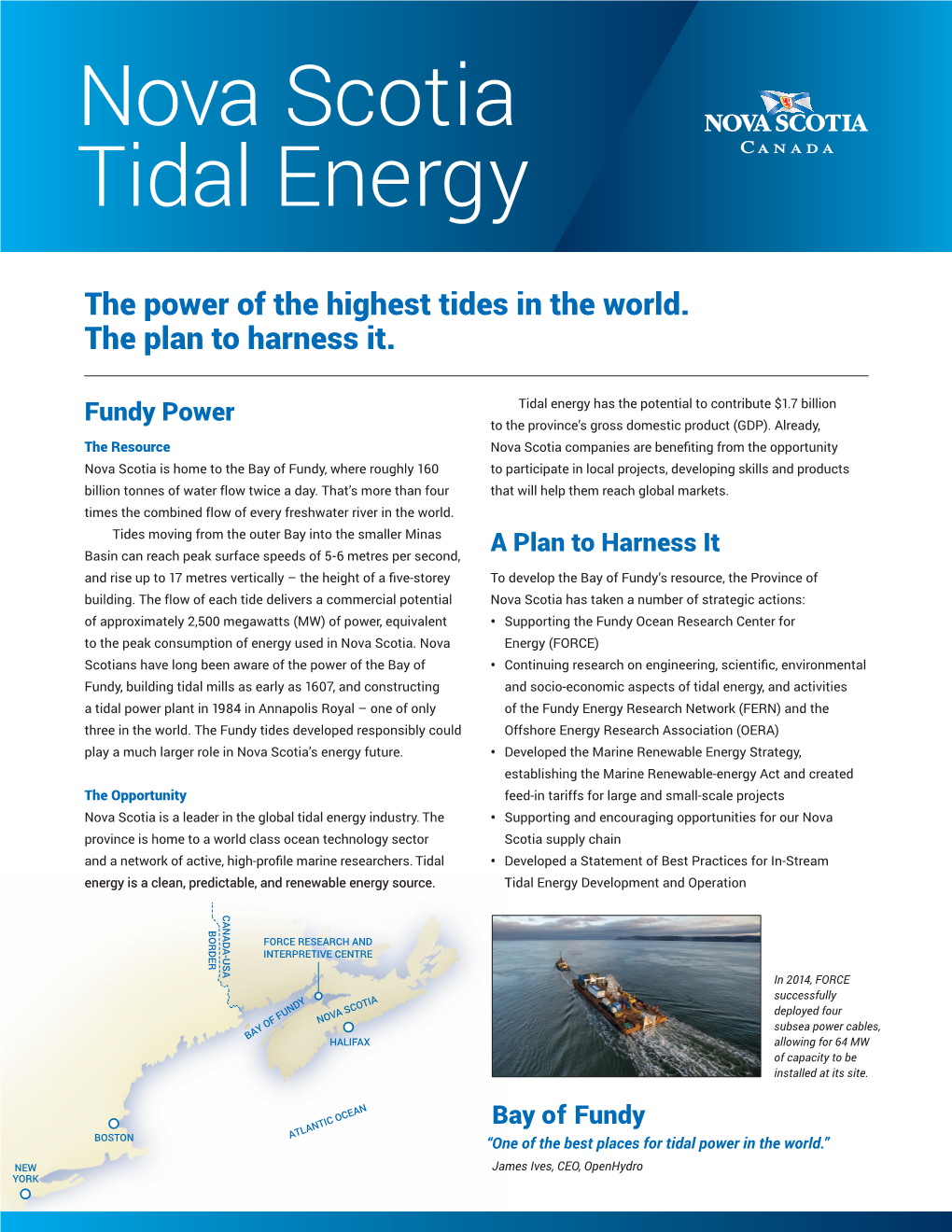 Tidal Energy in Nova Scotia