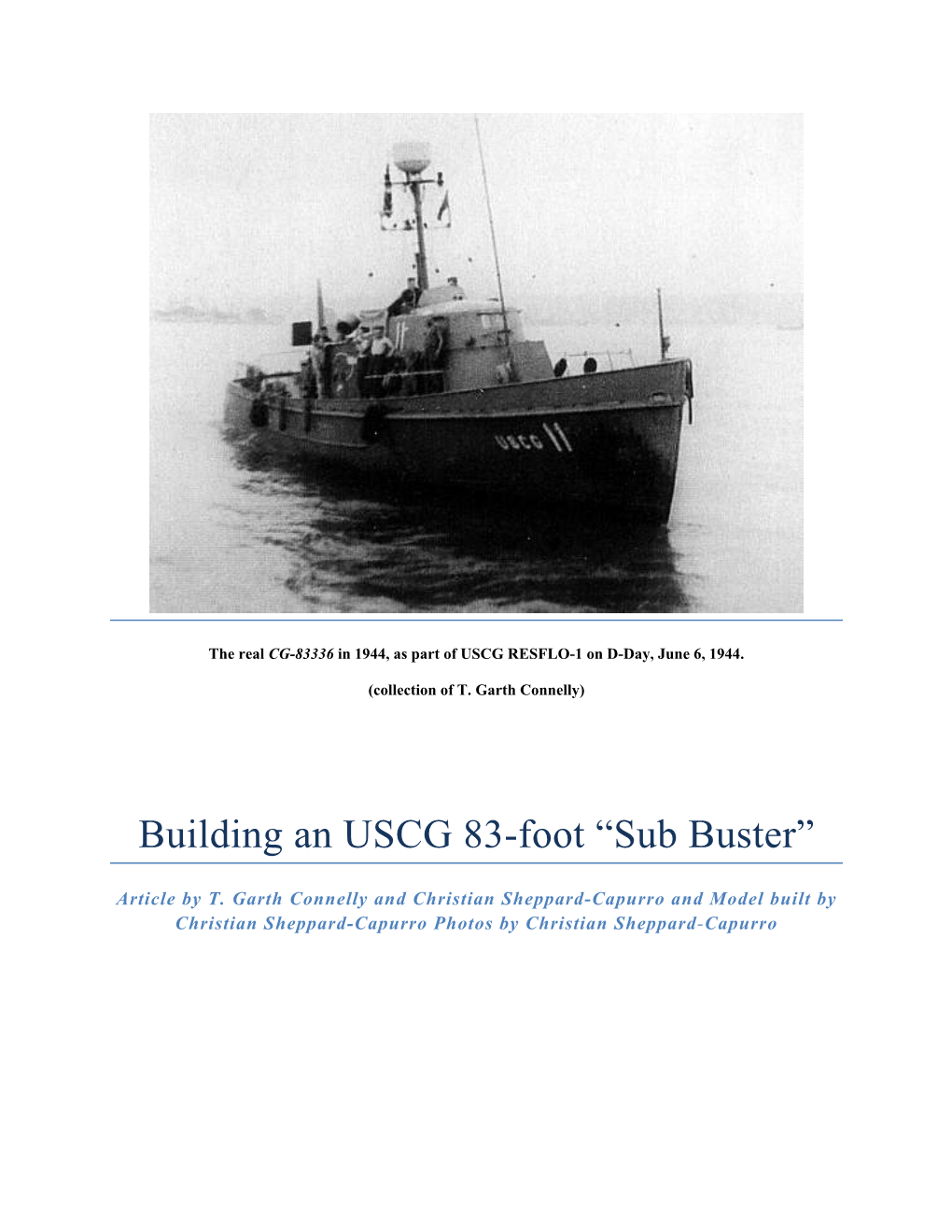 Building an USCG 83-Foot “Sub Buster”