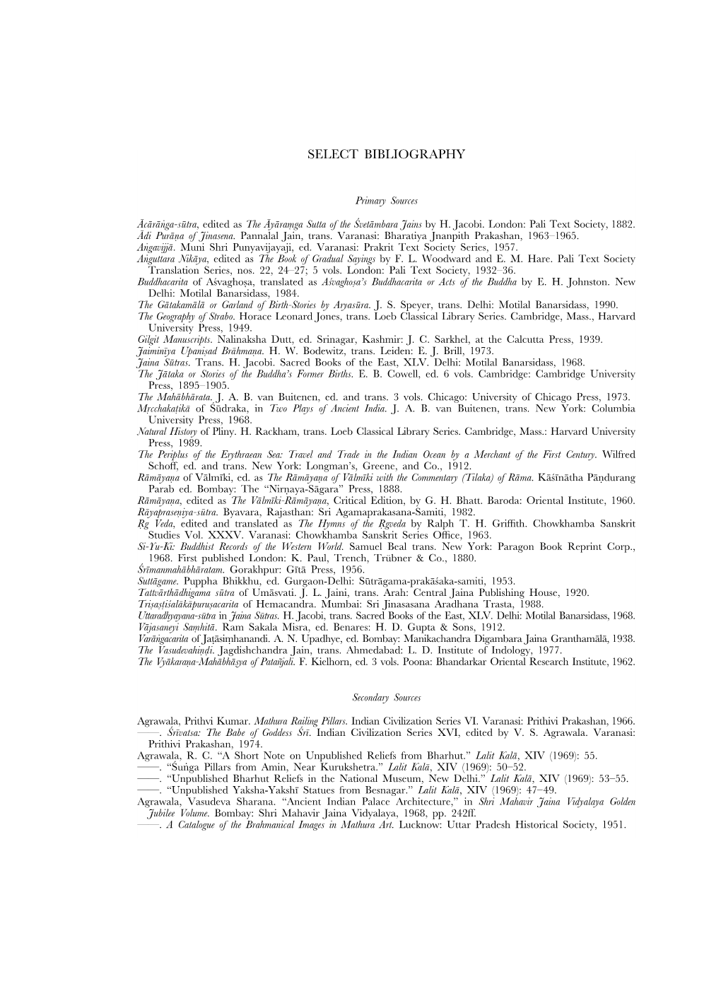 Select Bibliography