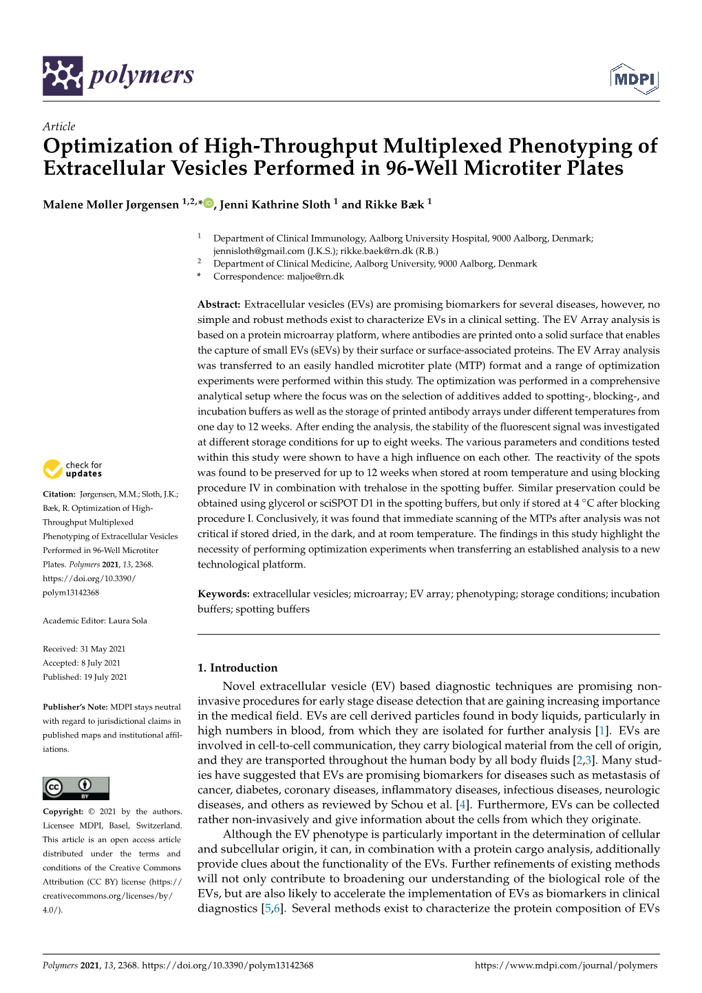 Optimization of High-Throughput Multiplexed Phenotyping of Extracellular Vesicles Performed in 96-Well Microtiter Plates