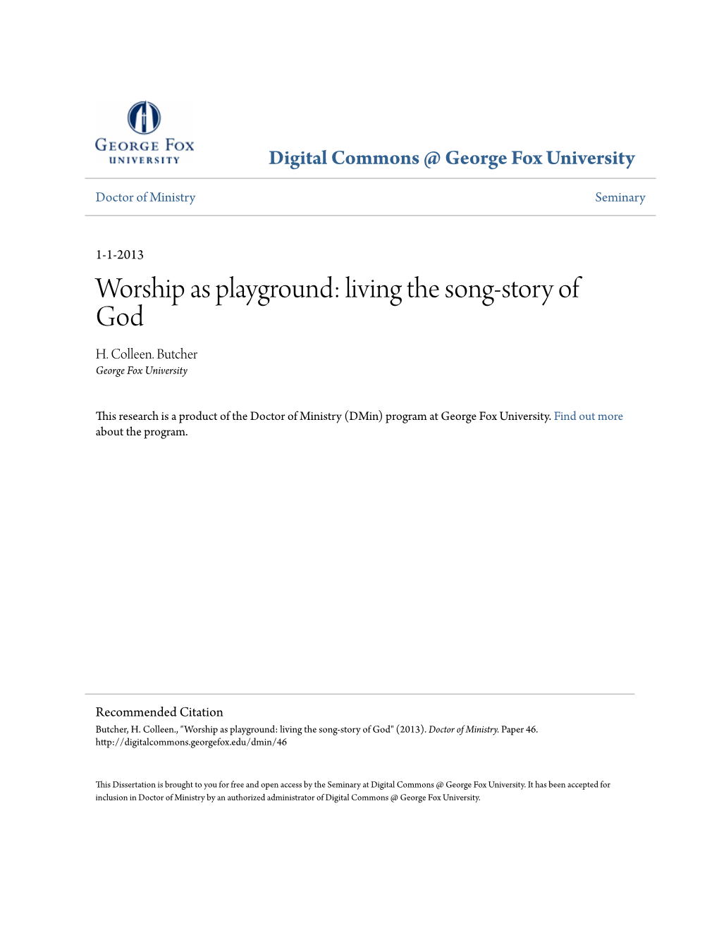 Worship As Playground: Living the Song-Story of God H