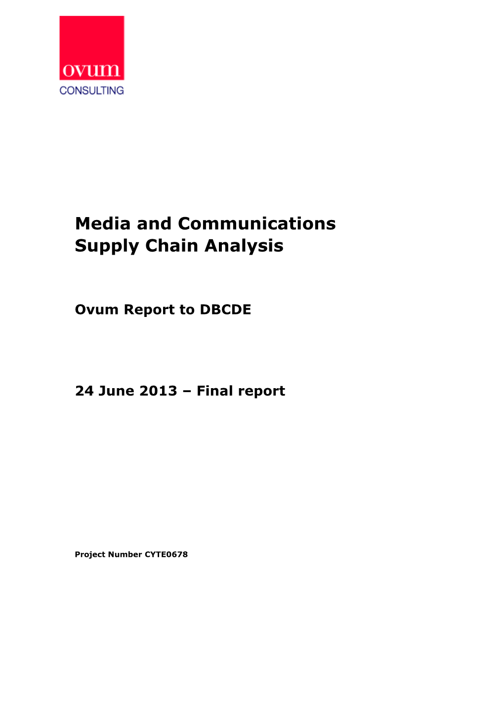 Media and Communications Supply Chain Analysis