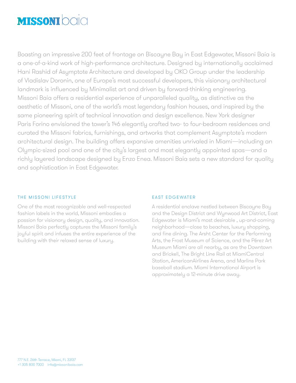 Boasting an Impressive 200 Feet of Frontage on Biscayne Bay in East Edgewater, Missoni Baia Is a One-Of-A-Kind Work of High-Performance Architecture