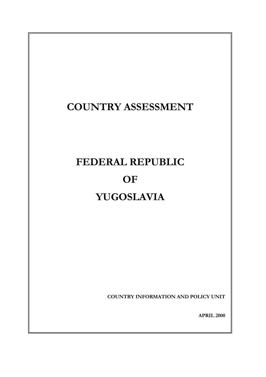 Country Assessment