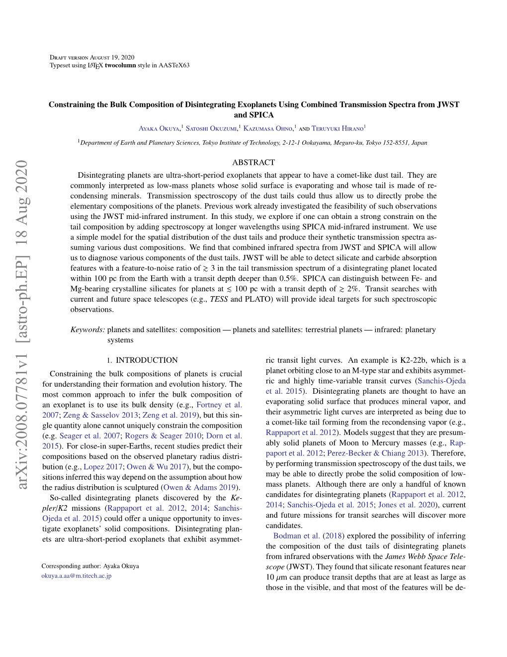 Constraining the Bulk Composition of Disintegrating Exoplanets Using